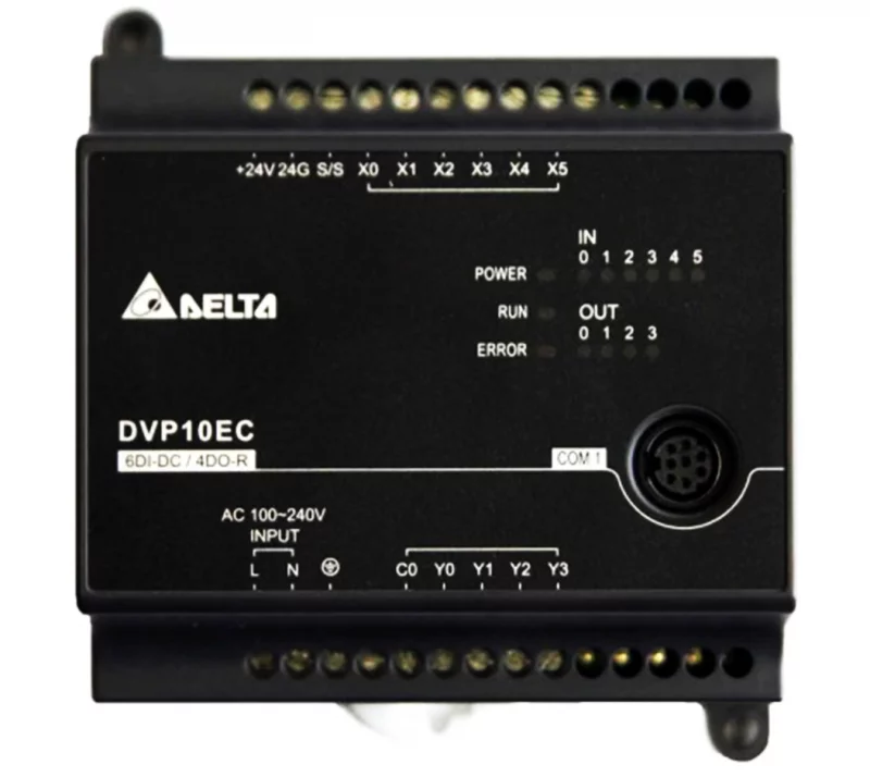 DVP10EC00R3 10 Point, 6DI/4DO (Relay), 100~240 AC Power, 1 COM: RS232