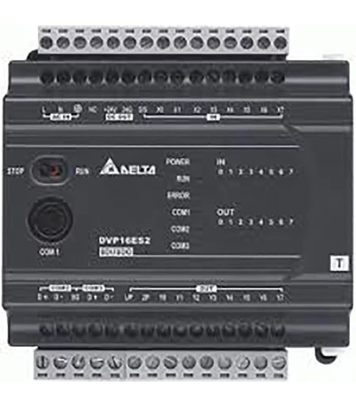DVP16ES200R 16 Point, 8DI/8DO (Relay), 100~240 AC Power, 3 COM: 1 RS232 & 2 RS485